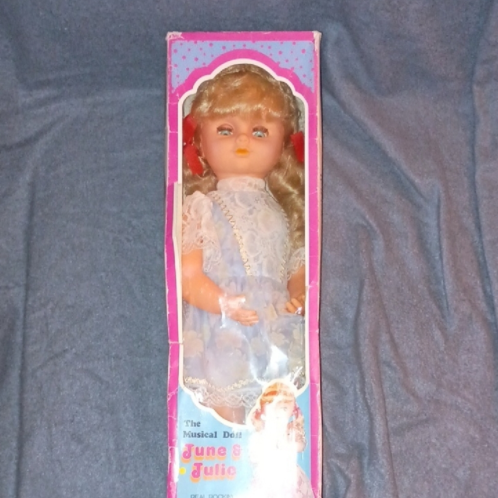 Musical Doll with Blonde Hair and Blue Dress